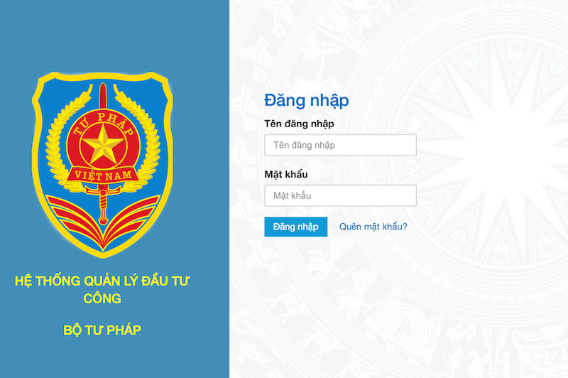 Ban hành Quy chế quản lý, sử dụng Hệ thống Quản lý dự án đầu tư công của Bộ Tư pháp